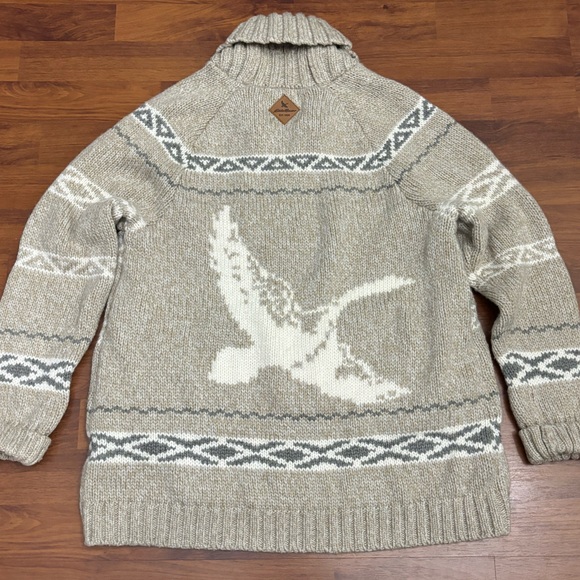 Eddie Bauer Wool Sweater Full Zip Cardigan Nordic Fair Isle Jacket Size Large - Picture 13 of 16